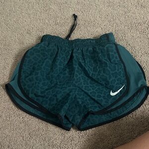 Nike Women's Patterned Teal Athletic Shorts